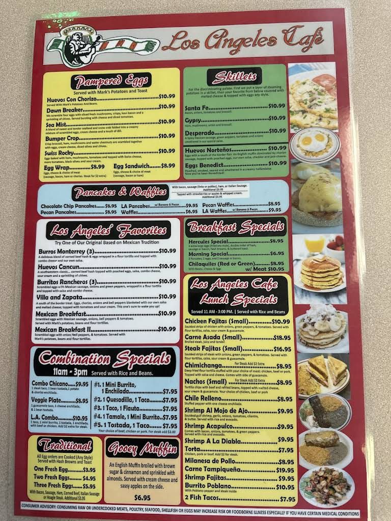 Los Angeles Cafe Menu 2