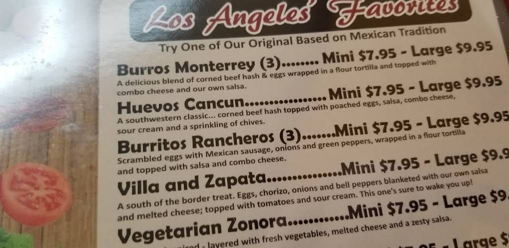 Los Angeles Cafe Menu 5